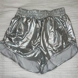 Small / XS Metallic Silver Shorts